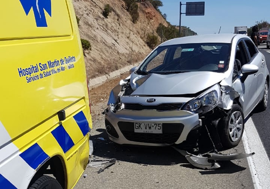 Ambulancia de Quillota fue colisionada en Ruta Troncal Sur de Quilpué - El Observador